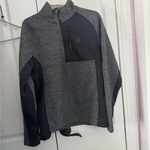 Spyder Men's Gray and Black Sweater